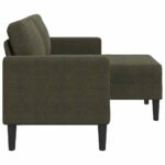 vidaXL 2-miestna pohovka s ležadlom v tvare L, armádne zelená 125 cm, umelá koža – Obrázok 4