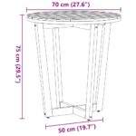 vidaXL Okrúhly záhradný bočný stolík Ø70x75 cm masívne akáciové drevo – Obrázok 12