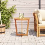 vidaXL Okrúhly záhradný bočný stolík Ø70x75 cm masívne akáciové drevo – Obrázok 3