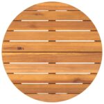 vidaXL Okrúhly záhradný bočný stolík Ø70x75 cm masívne akáciové drevo – Obrázok 8