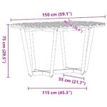 vidaXL Záhradný jedálenský stôl oválny 150x90x75 cm masívne drevo akácia – Obrázok 12