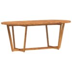 vidaXL Záhradný jedálenský stôl oválny 200x90x75 cm masívne drevo akácia – Obrázok 2