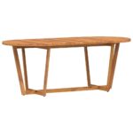 vidaXL Záhradný jedálenský stôl oválny 200x90x75 cm masívne drevo akácia – Obrázok 7