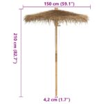 vidaXL Tiki slnečník s baldachýnom z banánového listu 150 cm bambus – Obrázok 12