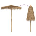 vidaXL Tiki slnečník s baldachýnom z banánového listu 150 cm bambus – Obrázok 5