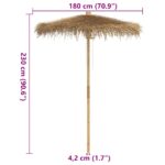 vidaXL Tiki slnečník s baldachýnom z banánového listu 180 cm bambusový – Obrázok 12