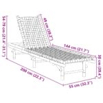 vidaXL Záhradné ležadlo s čiernym tkaným popruhom 55x200x30 cm bambusové – Obrázok 12