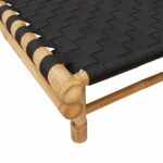 vidaXL Záhradné ležadlo s čiernym tkaným popruhom 55x200x30 cm bambusové – Obrázok 8