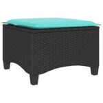 vidaXL Záhradné stoličky s vankúšmi 2 ks, čierne 55x55x36 cm, polyratan – Obrázok 6