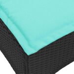 vidaXL Záhradné stoličky s vankúšmi 2 ks, čierne 55x55x36 cm, polyratan – Obrázok 7