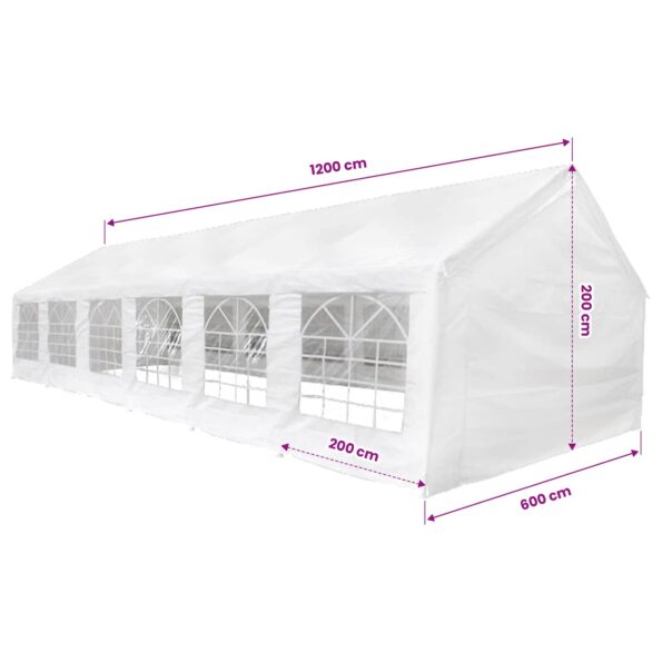 vidaXL Tkanina stanu bez rámu Biely 12 x 6 m PE – Obrázok 9