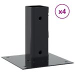 vidaXL Podstavce na stĺpiky štvorcové 4 ks antracitové 46x46 mm s práškovou farbou z ocele – Obrázok 2