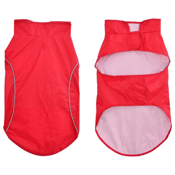vidaXL Pláštenka pre psa s reflexnými prúžkami, polyesterová, červená, 2XL – Obrázok 3