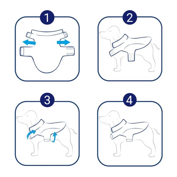 vidaXL Pláštenka pre psa s reflexnými prúžkami, polyesterová, žltá, veľkosť M – Obrázok 12