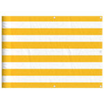 vidaXL Balkónová zástena žlto-biela pruhovaná 75x1000 cm – Obrázok 2
