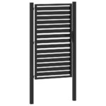 vidaXL Záhradná brána uzamykateľná čierna 100x150 cm hliníková – Obrázok 4