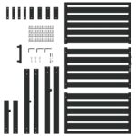 vidaXL Záhradná brána uzamykateľná čierna 100x150 cm hliníková – Obrázok 5