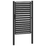 vidaXL Záhradná brána uzamykateľná čierna 100x150 cm hliníková – Obrázok 7