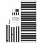 vidaXL Záhradná bránka uzamykateľná čierna 100x200 cm hliníková – Obrázok 5