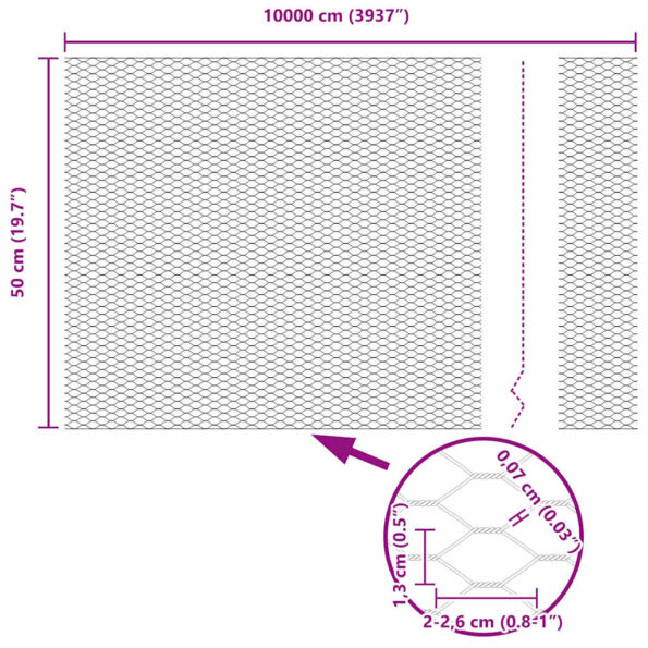 vidaXL Hexagonálny plot Sivá 0,5 x 100 m PVC – Obrázok 9