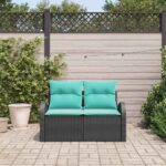 vidaXL Záhradná pohovka Čierna 124 x 62 x 85 cm polyratan – Obrázok 3