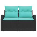 vidaXL Záhradná pohovka Čierna 124 x 62 x 85 cm polyratan – Obrázok 5