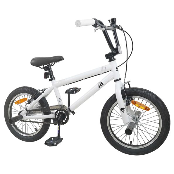 vidaXL BMX Bicykel 20 Palcov pre nad 9 rokov Biela – Obrázok 2