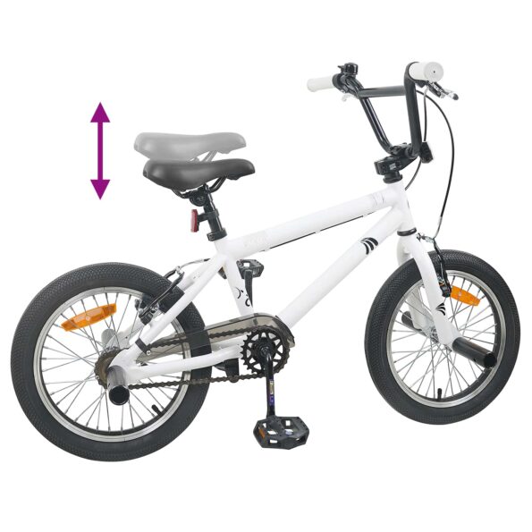 vidaXL BMX Bicykel 20 Palcov pre nad 9 rokov Biela – Obrázok 7