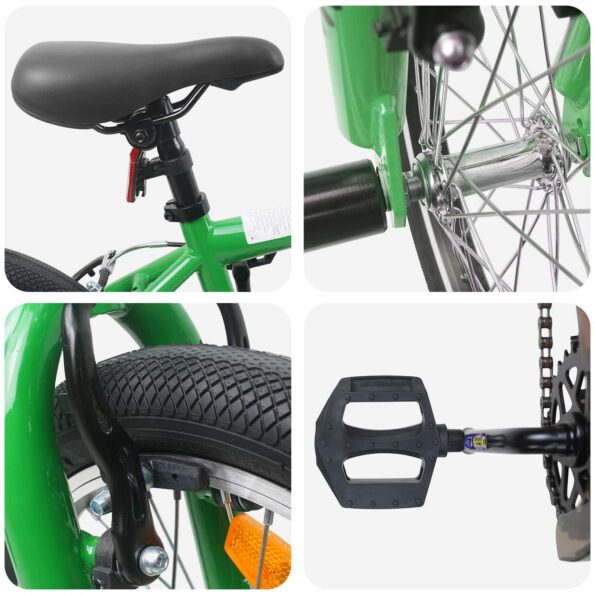 vidaXL BMX Bicykel 20 Palcov pre nad 9 rokov Zelená – Obrázok 4