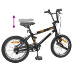 vidaXL BMX Bicykel 16 Palcov pre deti vo veku 5-8 rokov Čierna – Obrázok 7
