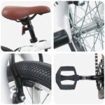 vidaXL BMX Bicykel 20 Palcov pre nad 9 rokov Biela – Obrázok 4
