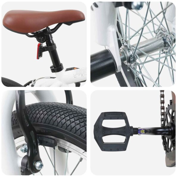 vidaXL BMX Bicykel 20 Palcov pre nad 9 rokov Biela – Obrázok 4