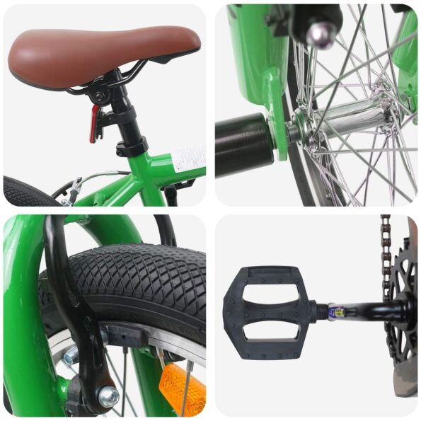 vidaXL BMX Bicykel 18 Palcov pre 7-10 rokov Zelená – Obrázok 4