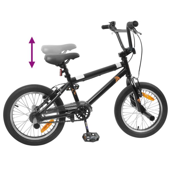 vidaXL BMX Bicykel 18 Palcov pre 7-10 rokov Čierna – Obrázok 7