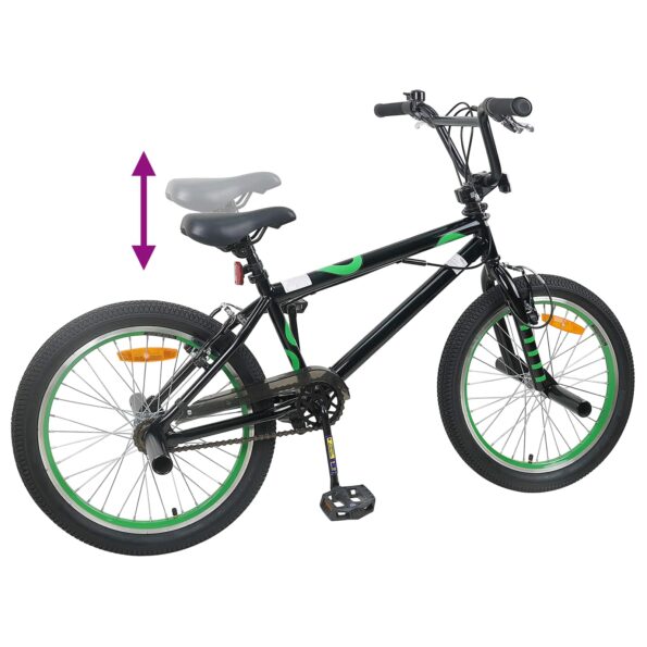 vidaXL BMX Bicykel 20 Palcov pre nad 9 rokov Čierna – Obrázok 7