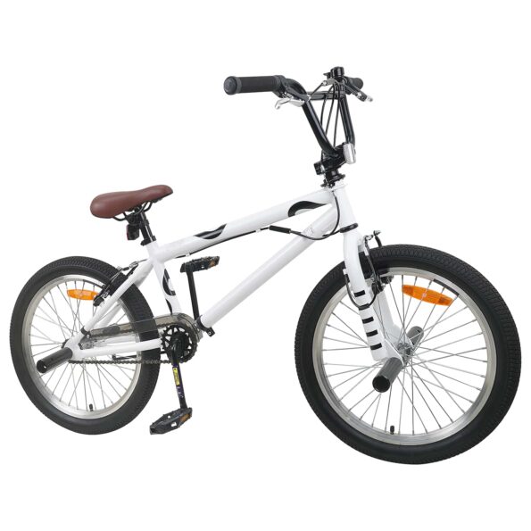 vidaXL BMX Bicykel 20 Palcov pre nad 9 rokov Biela – Obrázok 2