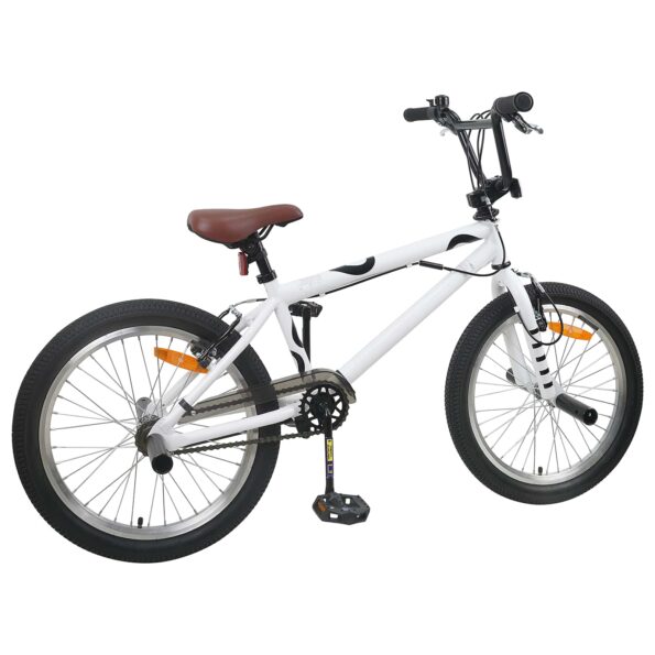 vidaXL BMX Bicykel 20 Palcov pre nad 9 rokov Biela – Obrázok 3