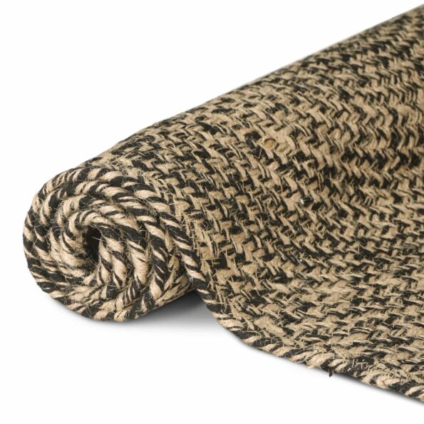 vidaXL Kusové koberce Prírodná a čierna 300 x 300 cm Juta – Obrázok 2