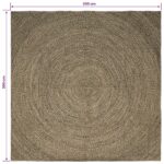 vidaXL Kusové koberce Prírodná a čierna 300 x 300 cm Juta – Obrázok 8