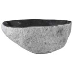 vidaXL Umývadlo Oválny Sivá (32-37) x (27-30) x 12 cm Ríčne kamene – Obrázok 3