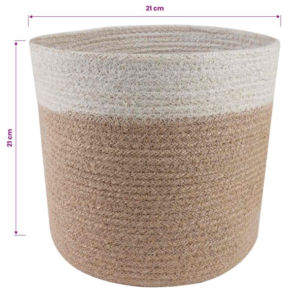 vidaXL Súprava kvetináčov 2 pcs Prírodná a biela Ø 21 x 21 cm – Obrázok 6