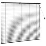 vidaXL Žalúzia Čierna 125 x 130 cm 35 mm Masívne Paulownia drevo – Obrázok 3