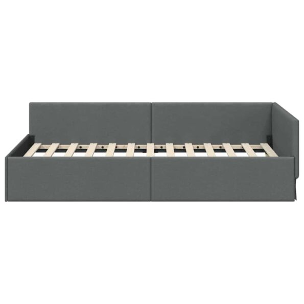 vidaXL Rohový rám postele Tmavo šedá 100 x 203 cm látka – Obrázok 5