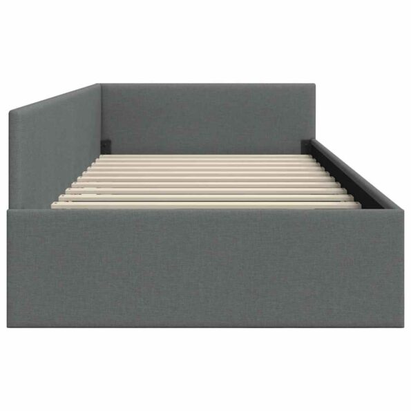 vidaXL Rohový rám postele Tmavo šedá 100 x 203 cm látka – Obrázok 6