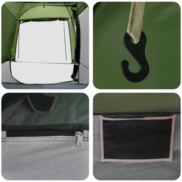 vidaXL Tunelový stan Zelená 361 x 235 x 147 cm – Obrázok 9