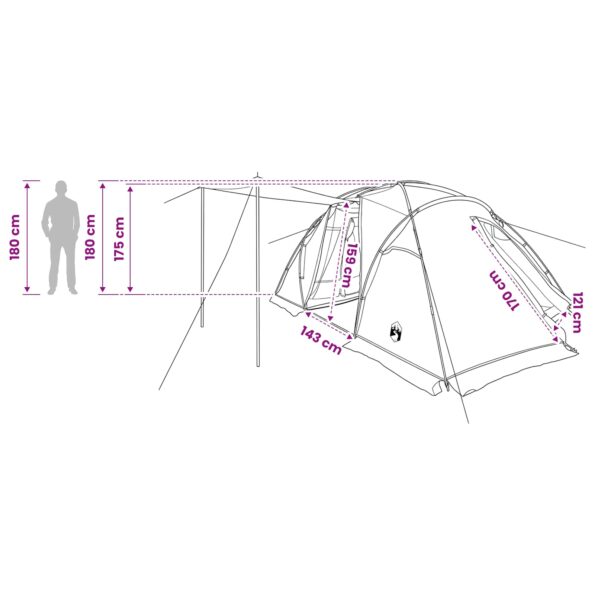 vidaXL Tunelový stan Zelená 520 x 260 x 175 cm – Obrázok 13
