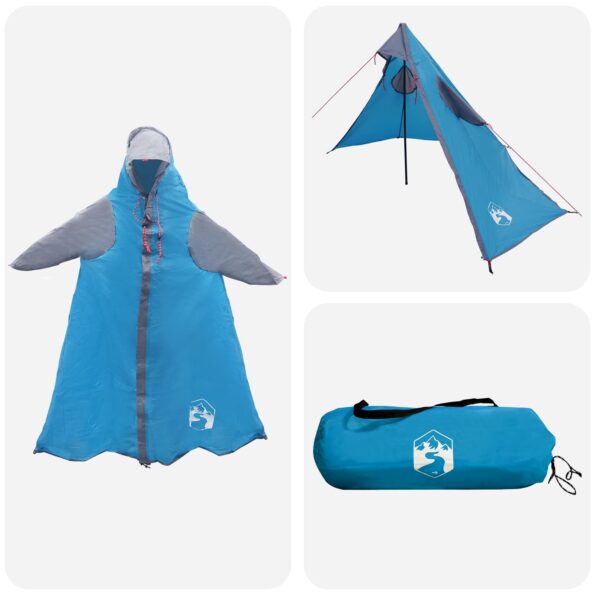 vidaXL 2-v-1 dažďový plášť s kapucňou Modrá 262 x 126 x 130 cm – Obrázok 2