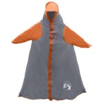 vidaXL 2-v-1 dažďový plášť s kapucňou Šedá a oranžová – Obrázok 4