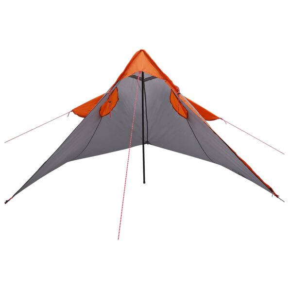 vidaXL 2-v-1 dažďový plášť s kapucňou Šedá a oranžová – Obrázok 6