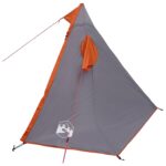 vidaXL 2-v-1 dažďový plášť s kapucňou Šedá a oranžová – Obrázok 7